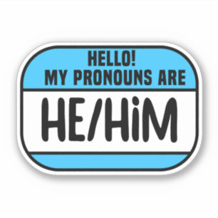 Cis Trans Name Tag Pronouns He Ihm Aufkleber