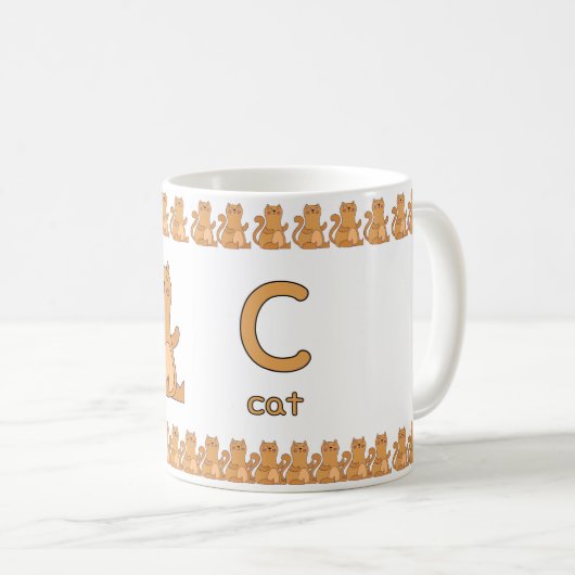 CisforCat–FunAlphabetCupDesign Kaffeetasse (VorderseiteRechts)