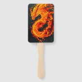 Cismic-Kätzchen und feuerspeiender Drachen-Handfäc Fächer (Rückseite)