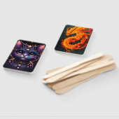 Cismic-Kätzchen und feuerspeiender Drachen-Handfäc Fächer (Non-assembled)