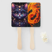 Cismic kitty and fiery drgain hand fan fächer (Vorne und Hinten)
