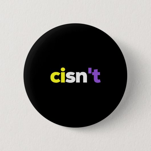 Cisnt Non-Binary Lgbtq Pride, Enby Present _ Nonbi Button (Vorderseite)