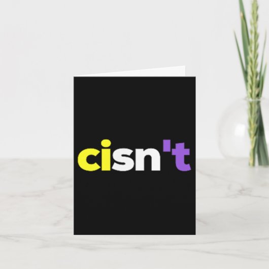 Cisnt Non-Binary Lgbtq Pride, Enby Present _ Nonbi Karte (Vorderseite)