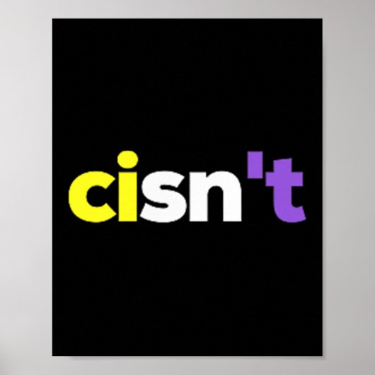 Cisnt Non-Binary Lgbtq Pride, Enby Present _ Nonbi Poster (Vorne)