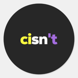 Cisnt Non-Binary Lgbtq Pride, Enby Present _ Nonbi Runder Aufkleber
