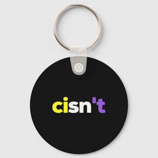 Cisnt Non-Binary Lgbtq Pride, Enby Present _ Nonbi Schlüsselanhänger (Vorderseite)