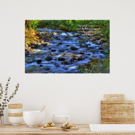 Cispus River HDR, Print w/Scripture Verse Poster (Küche)