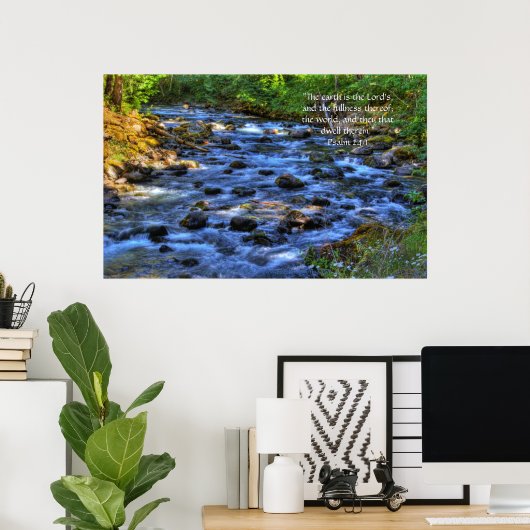 Cispus River HDR, Print w/Scripture Verse Poster (Heimbüro)