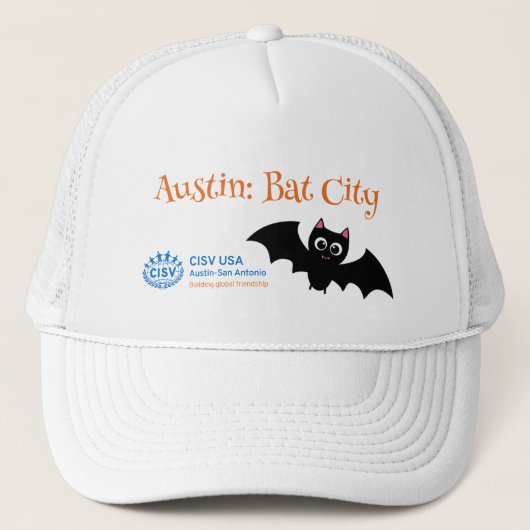 CISV Austin Bat City Truckerkappe (Vorderseite)