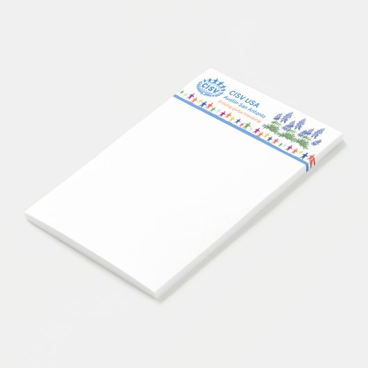 CISV Austin Bluebonnet Notepad Post-it Klebezettel (angewinkelt)