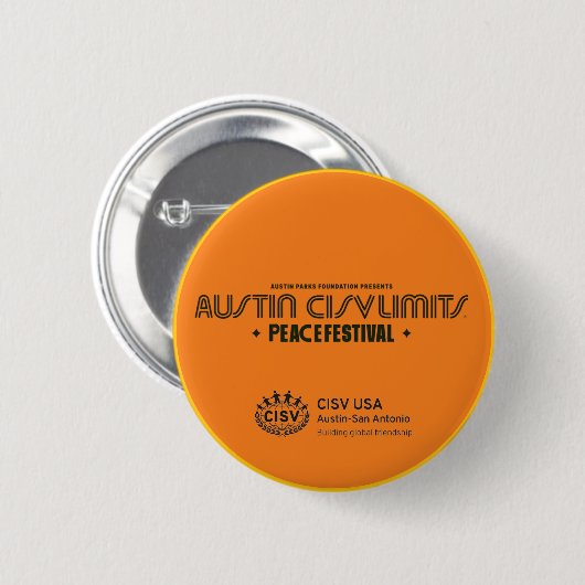 CISV Austin "CISV Limit Peace Festival" Button (Vorne & Hinten)
