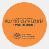 CISV Austin "CISV Limit Peace Festival" Runder Aufkleber (Vorderseite)
