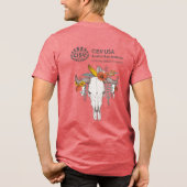 CISV Austin Decorative Rinder Schädel Männer Tri-Blend Shirt (Rückseite)