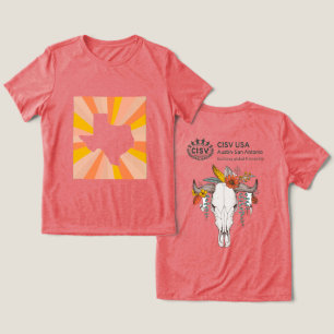 CISV Austin Decorative Rinder Schädelfrauen Tri-Blend Shirt