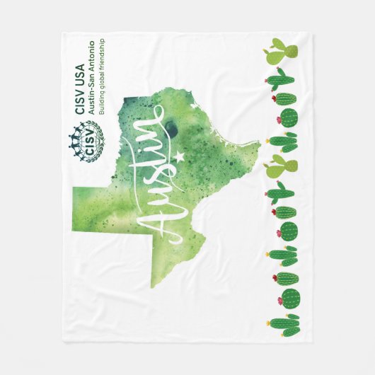 CISV Austin Environmental Green Large Blanked Fleecedecke (Vorderseite)