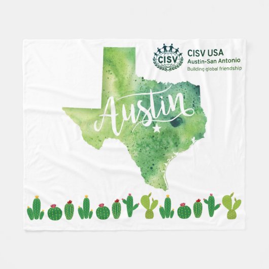 CISV Austin Environmental Green Large Blanked Fleecedecke (Vorderseite (Horizontal))