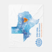 CISV Austin Herz von Texas Blanket Fleecedecke (Vorderseite)