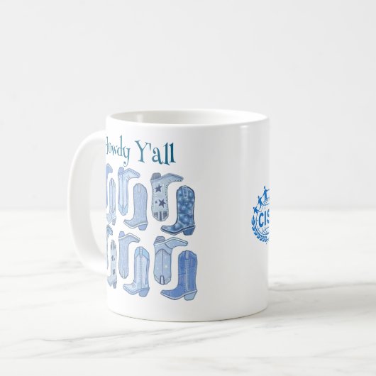 CISV Austin Howdy Y'all Kaffeetasse (Vorderseite Links)