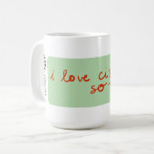 CISV Austin "Ich Liebe CISV so viel." Kaffeetasse (Vorderseite Links)