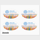 CISV-Austin-Logo-Bumper/Computer (Set 4) Ovaler Aufkleber (Blatt)