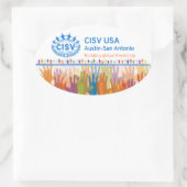 CISV-Austin-Logo-Bumper/Computer (Set 4) Ovaler Aufkleber (Tasche)