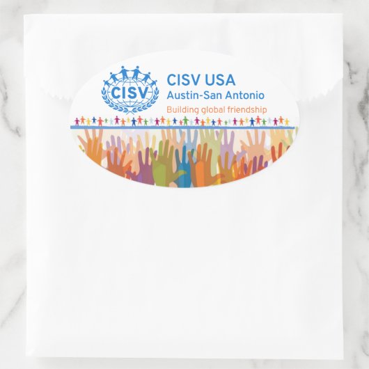 CISV-Austin-Logo-Bumper/Computer (Set 4) Ovaler Aufkleber (Tasche)