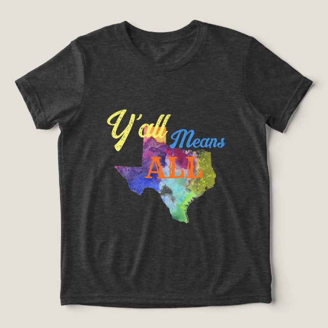 CISV Austin "Y'all Means All" Kind Tri-Blend Shirt (Design Vorderseite)
