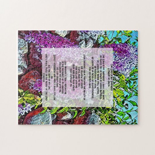 cita bíblica de David Psalm 23 Puzzle (Horizontal)