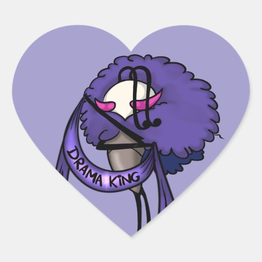 Citadel Drama King 2 Herz-Aufkleber (Vorderseite)