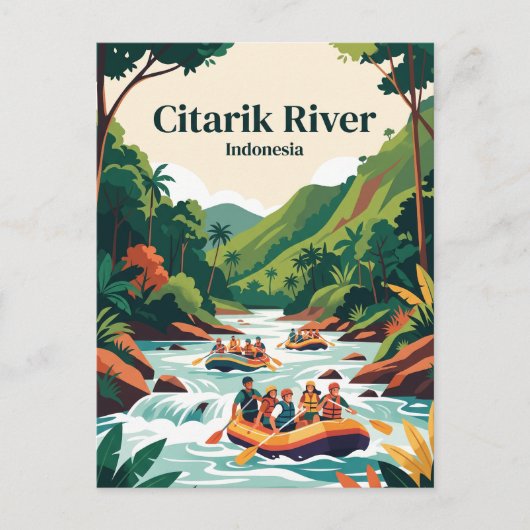 Citarik-Fluss, Sukabumi, Java, Indonesien Postkarte (Vorderseite)