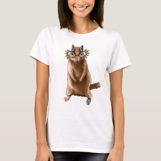 Cite Animal Hippie Glasses Chipmunk Nature Lover T-Shirt