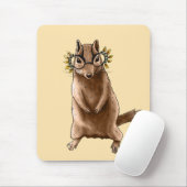 Cite Chipmunk Hippie Glasses Mousepad (Mit Mouse)