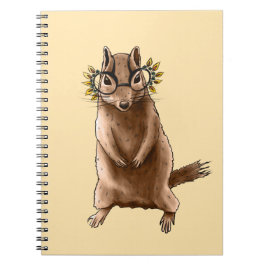 Cite Chipmunk Hippie Glasses Notizblock
