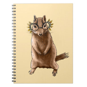 Cite Chipmunk Hippie Glasses Notizblock