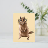 Cite Chipmunk Hippie Glasses Postkarte (Stehend Vorderseite)