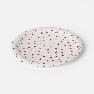 Cite Red Valentines Herzmuster Pappteller