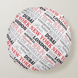 Cities of the world - Coussin rong Rundes Kissen