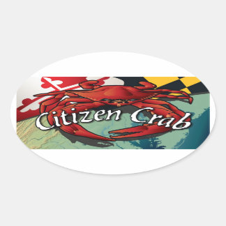 Citizen Crab von Maryland Ovaler Aufkleber