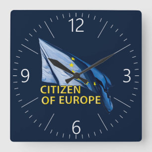 Citizen of Europe Quadratische Wanduhr