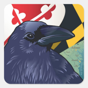 Citizen Raven, Maryland's Nevermore Quadratischer Aufkleber