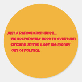 Citizens United Round Sticker