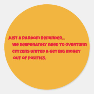 Citizens United Round Sticker