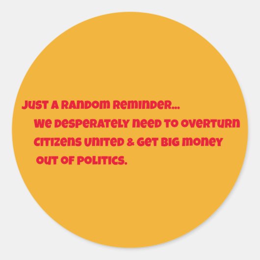 Citizens United Round Sticker (Vorderseite)