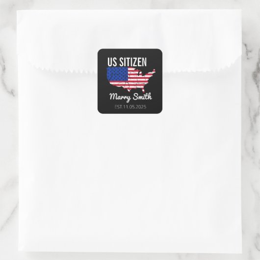 Citizenship Day American – Proud to Be an America Quadratischer Aufkleber (Tasche)
