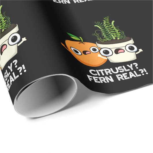 Citrely Fern Real Funny Citrus Pflanze Puff Dark B Geschenkpapier (Rolleneckpunkt)