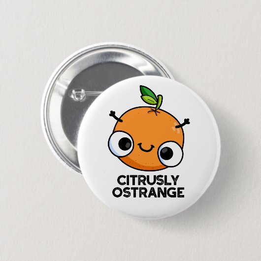 Citrely Ostrange Funny Strange Orange Pub Button (Vorne & Hinten)