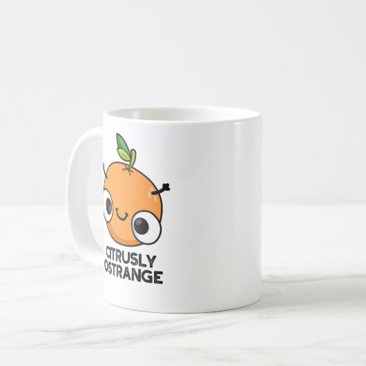 Citrely Ostrange Funny Strange Orange Pub Kaffeetasse (Vorderseite Links)