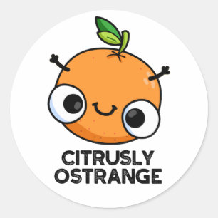 Citrely Ostrange Funny Strange Orange Pub Runder Aufkleber