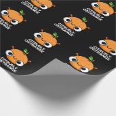 Citrely Ostrange Funny Strange Orange Pun Dark BG Geschenkpapier (Ecke)