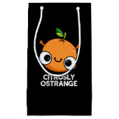 Citrely Ostrange Funny Strange Orange Pun Dark BG Kleine Geschenktüte (Vorderseite)